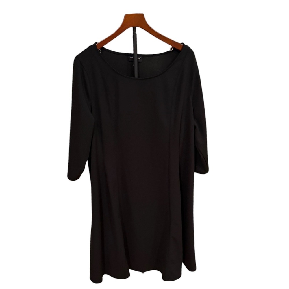 Classy Lane Bryant Black 3/4 Sleeve Scoop Neck Knit Shift Dress Plus Size 18